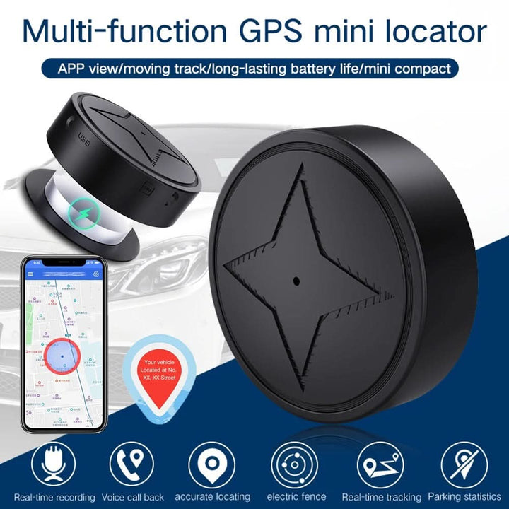 Traceur GPS Compact – Dispositif de Suivi de Localisation en Temps Réel avec Aimant pour Objets de Valeur, Animaux de Compagnie et Véhicules