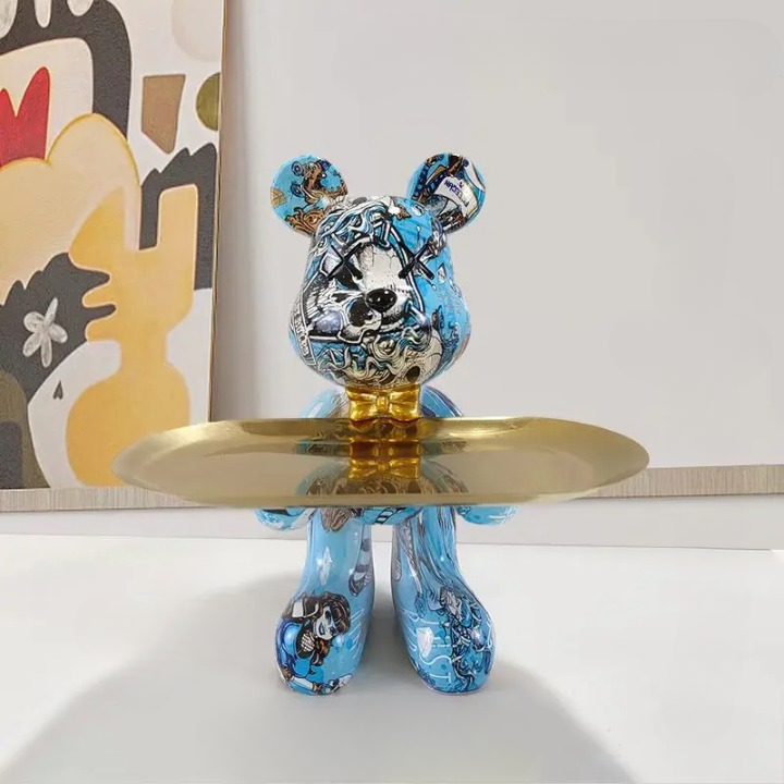 Figurine en forme d'ours avec tiroir caché – Rangement charmant pour clés et petits objets