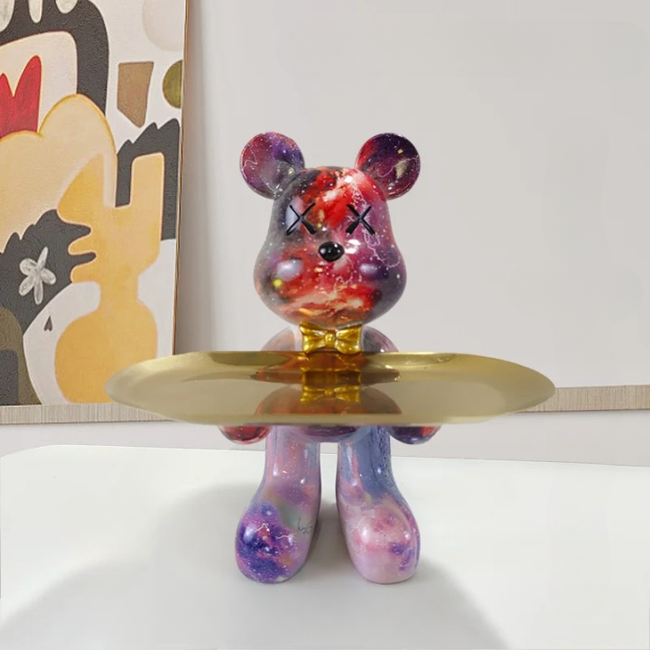 Figurine en forme d'ours avec tiroir caché – Rangement charmant pour clés et petits objets