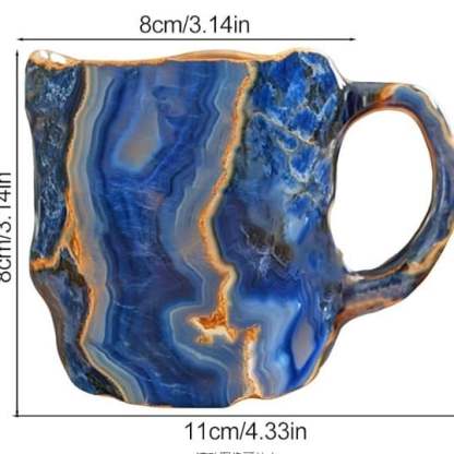 Tasses à café en cristal minéral fait main | Isolantes et compatibles avec le micro-ondes | 350–450 ml