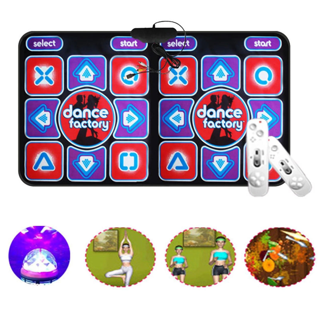Tapis de Danse Double avec Télécommande - Tapis de Jeu Musical Antidérapant pour Usage Familial, Compatible avec PC et TV