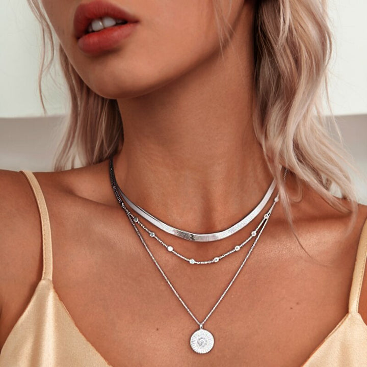 Collier en Argent à Trois Couches