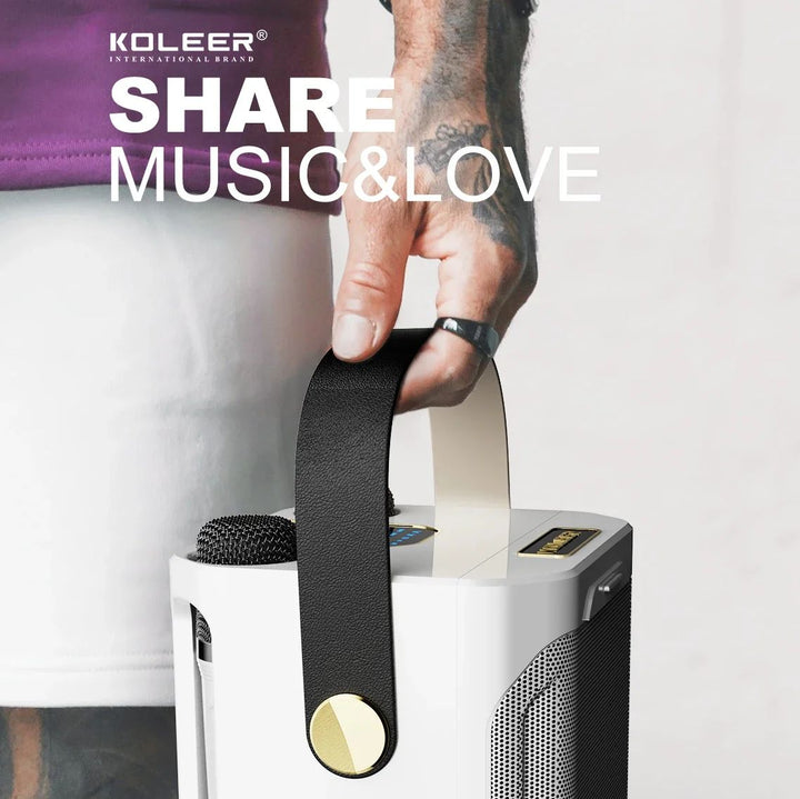 Haut-parleur Karaoke Bluetooth Portable Haute Performance – Subwoofer Sans Fil Stéréo Surround 360° avec Microphones Doubles