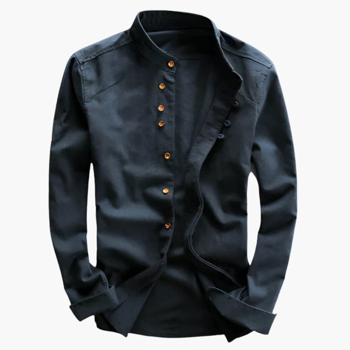 Chemise pour Homme à Col Montant | Manches Longues