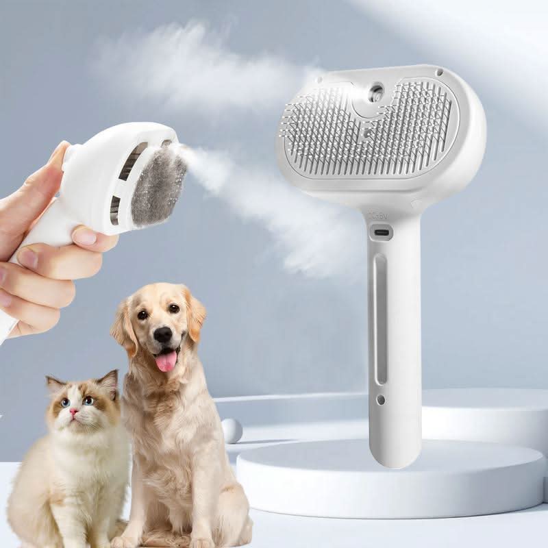 Brosse pour animaux avec effet de massage et bouton de nettoyage facile