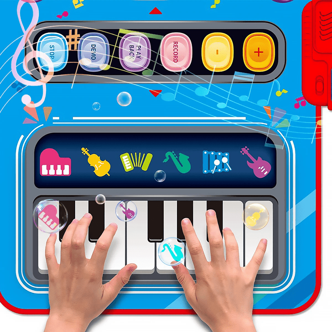 Tapis de Musique Interactif pour Enfants avec 5 Instruments (Batterie, Piano, Violon)