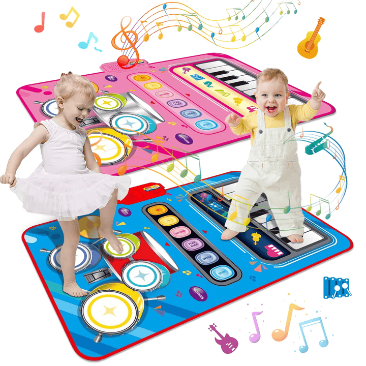 Tapis de Musique Interactif pour Enfants avec 5 Instruments (Batterie, Piano, Violon)