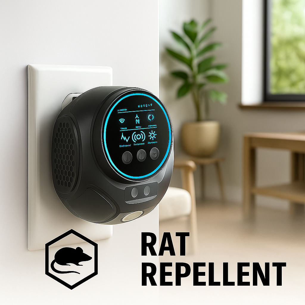 Répulseur Ultrasonique Silencieux pour Rats pour Usage Intérieur et Extérieur - Couvre 3200 Pieds Carrés