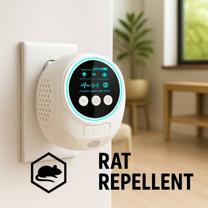 Répulseur Ultrasonique Silencieux pour Rats pour Usage Intérieur et Extérieur - Couvre 3200 Pieds Carrés