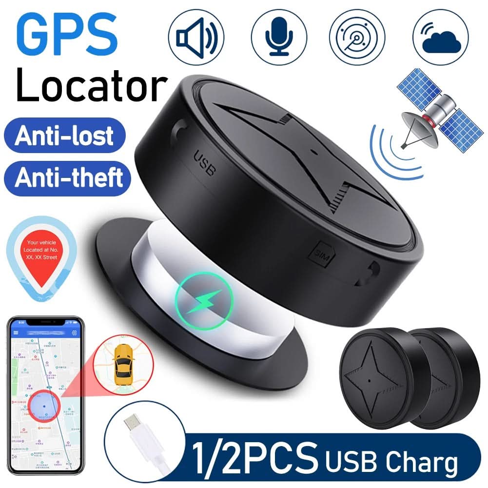 Traceur GPS Compact – Dispositif de Suivi de Localisation en Temps Réel avec Aimant pour Objets de Valeur, Animaux de Compagnie et Véhicules