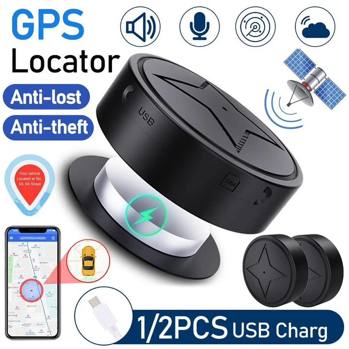 Traceur GPS Compact – Dispositif de Suivi de Localisation en Temps Réel avec Aimant pour Objets de Valeur, Animaux de Compagnie et Véhicules