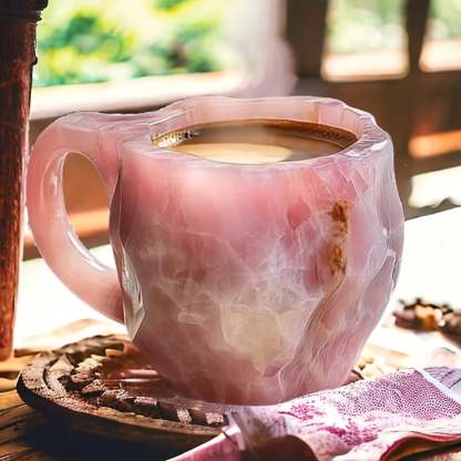 Tasses à café en cristal minéral fait main | Isolantes et compatibles avec le micro-ondes | 350–450 ml