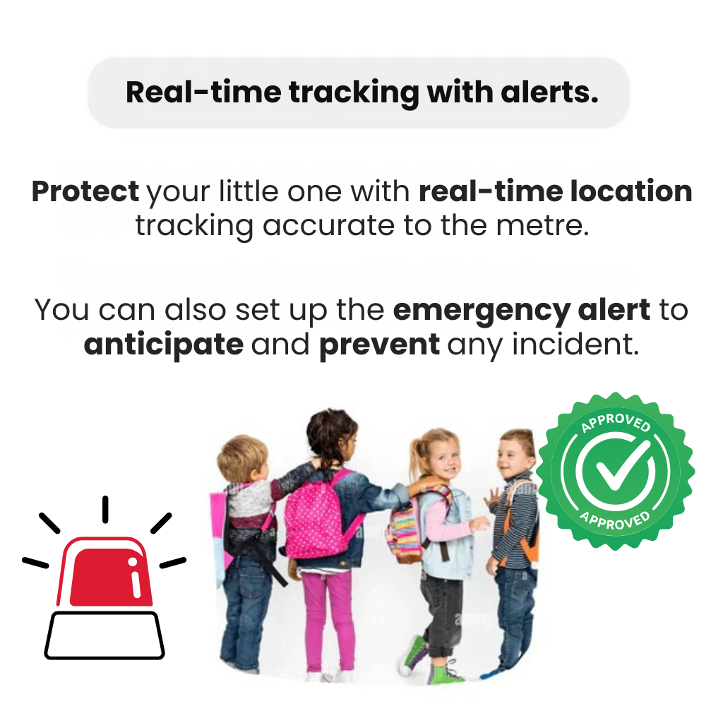 Traceur GPS Étanche pour Enfants avec Localisation en Temps Réel et Fonction SOS