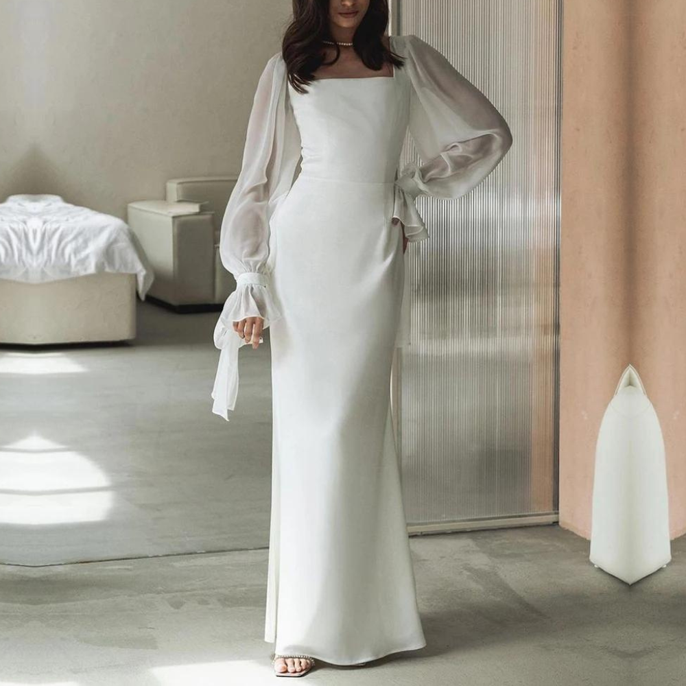 Robe Blanche Femme pour Invitées de Mariage | Maxi