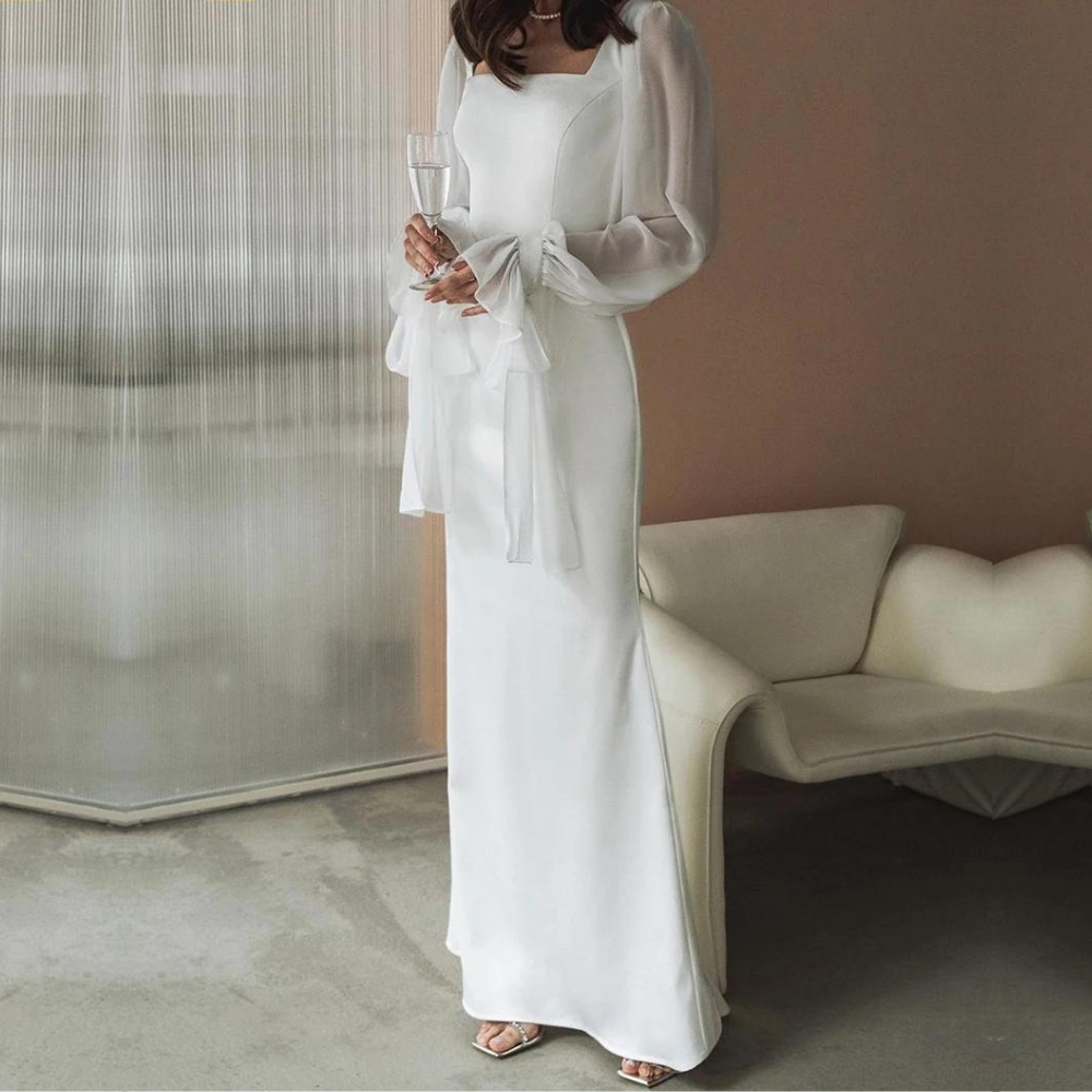 Robe Blanche Femme pour Invitées de Mariage | Maxi