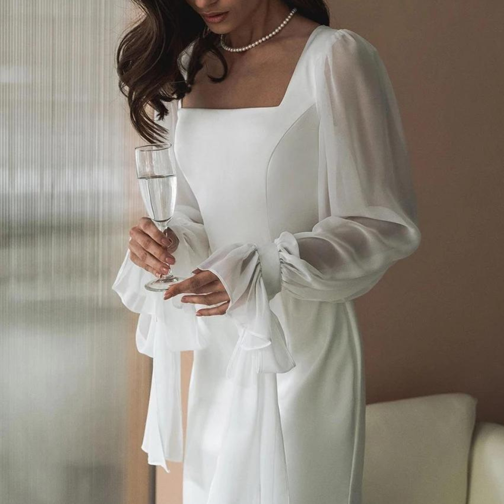 Robe Blanche Femme pour Invitées de Mariage | Maxi
