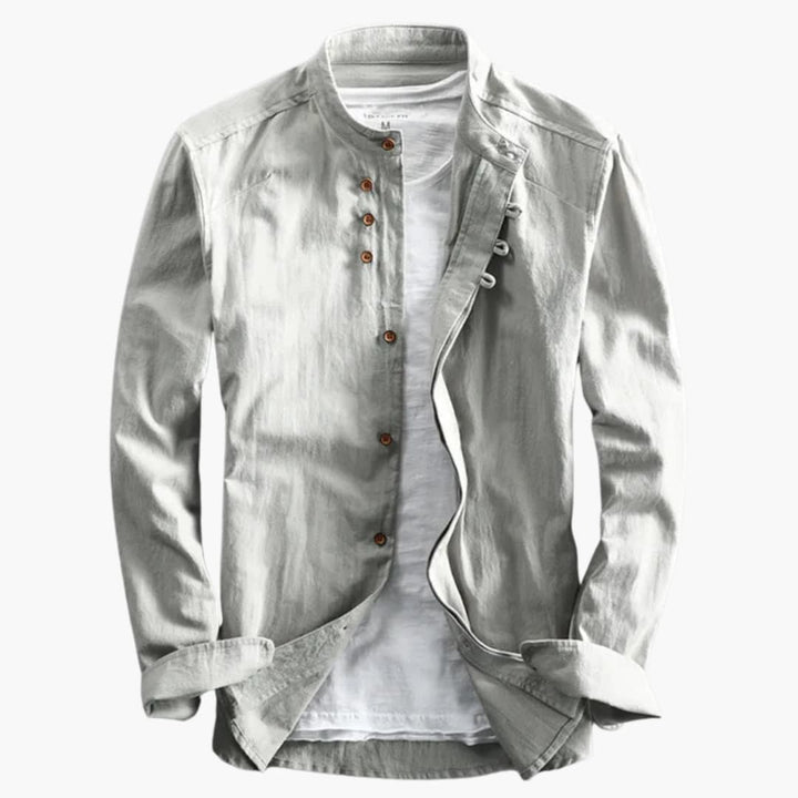 Chemise pour Homme à Col Montant | Manches Longues