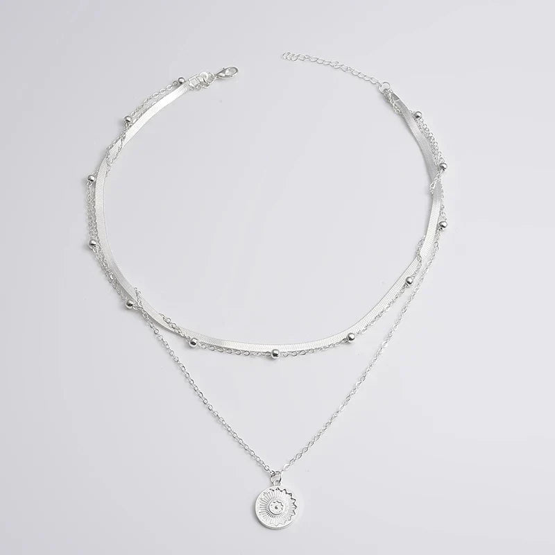 Collier en Argent à Trois Couches