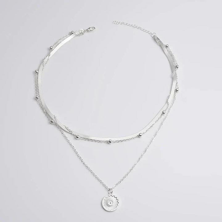 Collier en Argent à Trois Couches
