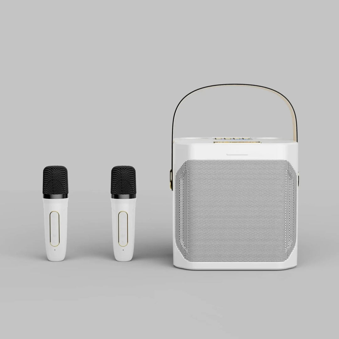 Haut-parleur Karaoke Bluetooth Portable Haute Performance – Subwoofer Sans Fil Stéréo Surround 360° avec Microphones Doubles