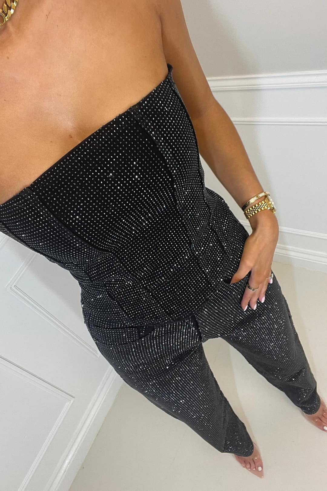 Haut et Pantalon Élégants pour Femmes | Paillettes