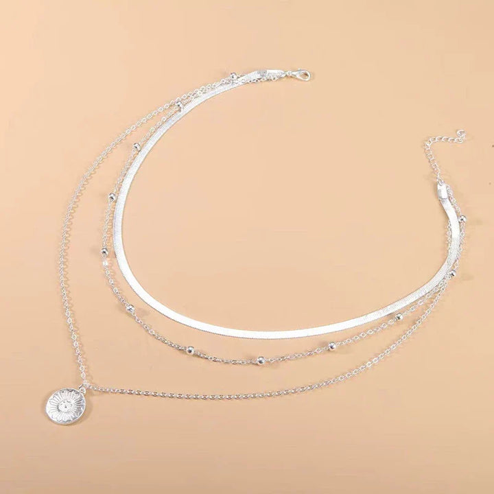 Collier en Argent à Trois Couches