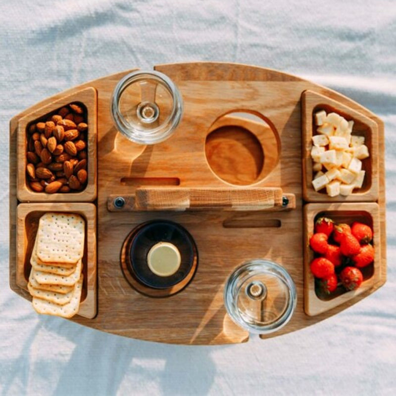 Table à Vin en Bois Portable pour Pique-Nique