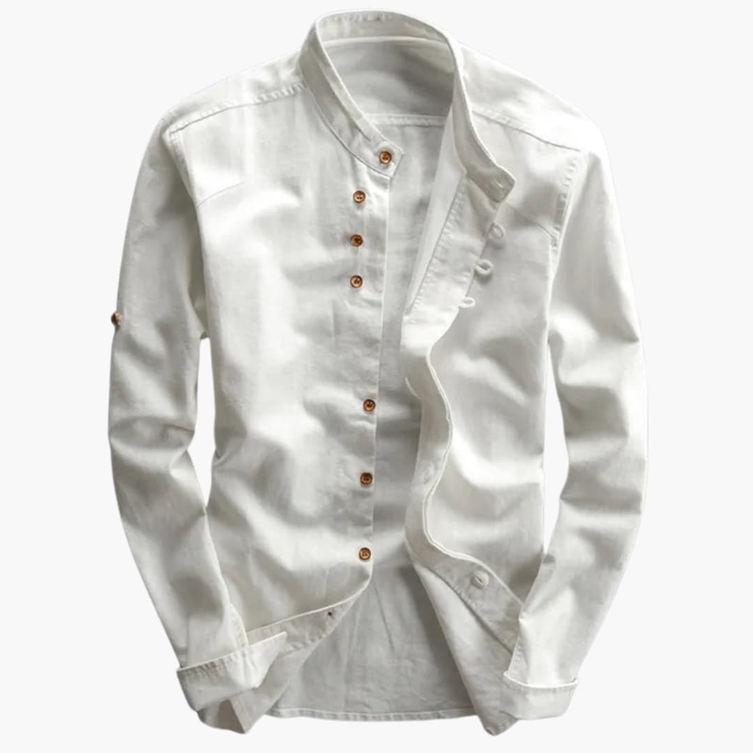 Chemise pour Homme à Col Montant | Manches Longues