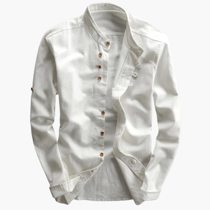 Chemise pour Homme à Col Montant | Manches Longues