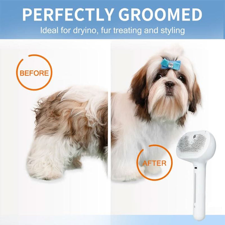 Brosse pour animaux avec effet de massage et bouton de nettoyage facile