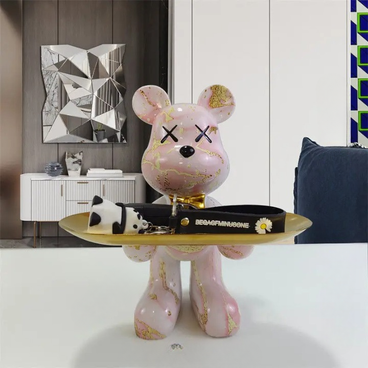 Figurine en forme d'ours avec tiroir caché – Rangement charmant pour clés et petits objets