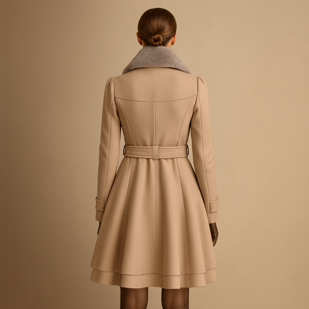 Manteau Femme Col en Fourrure | Ceinturé