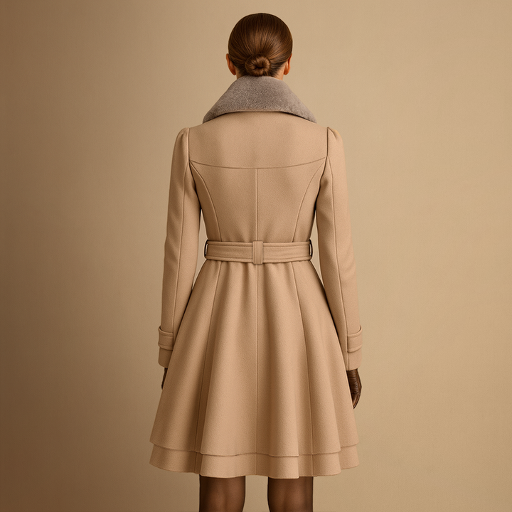 Manteau Femme Col en Fourrure | Ceinturé