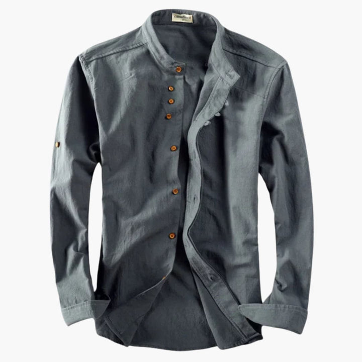 Chemise pour Homme à Col Montant | Manches Longues