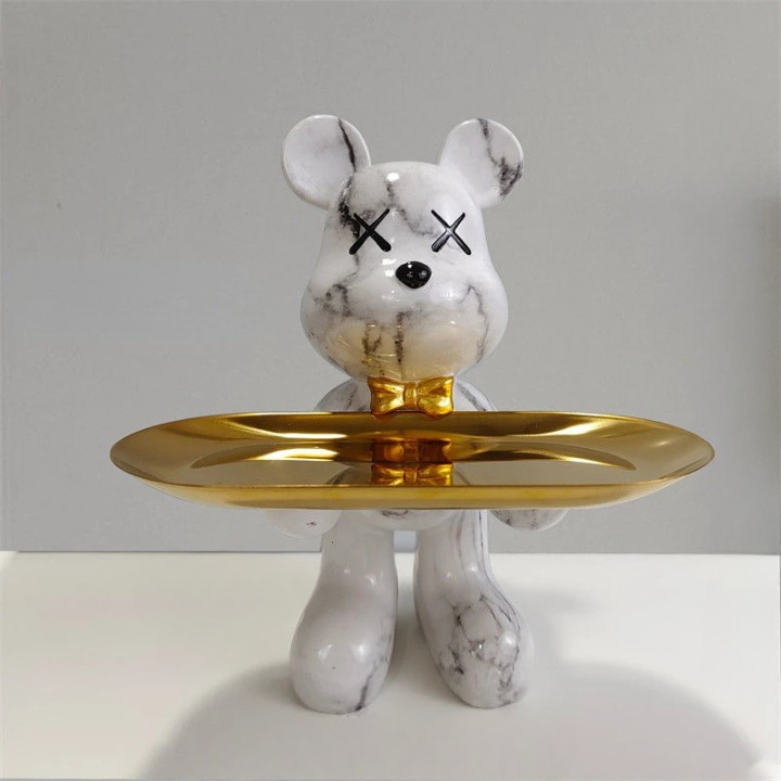 Figurine en forme d'ours avec tiroir caché – Rangement charmant pour clés et petits objets