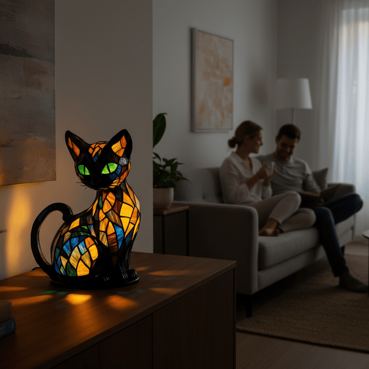 Lampe de Nuit LED Chat Amusante avec Douce Lumière Ambiante