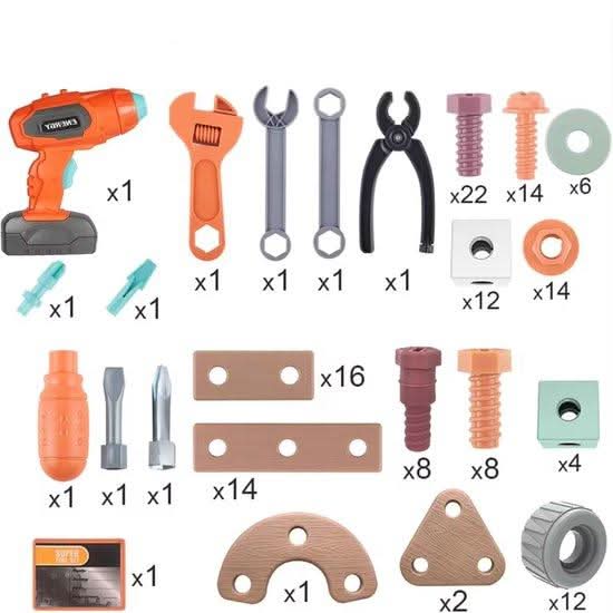 Ensemble d'outils de 100 pièces pour les enfants créatifs à partir de 3 ans