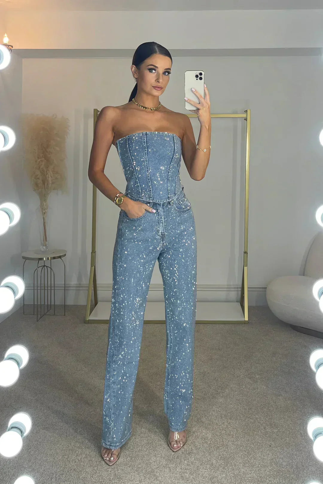 Haut et Pantalon Élégants pour Femmes | Paillettes