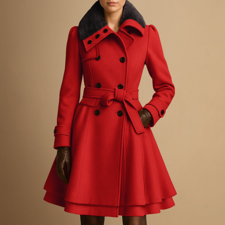 Manteau Femme Col en Fourrure | Ceinturé
