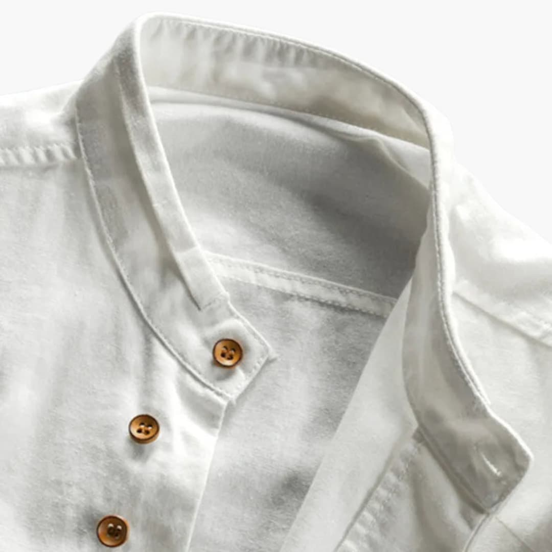Chemise pour Homme à Col Montant | Manches Longues
