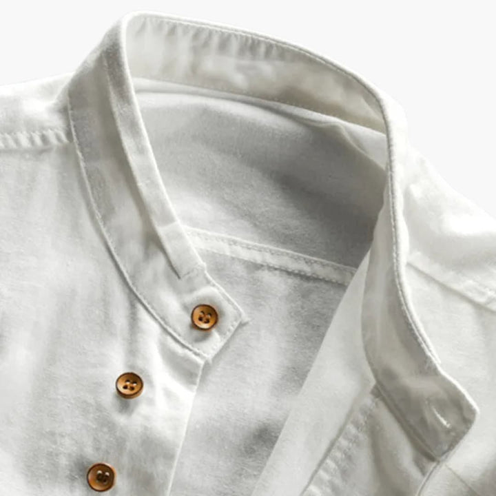 Chemise pour Homme à Col Montant | Manches Longues