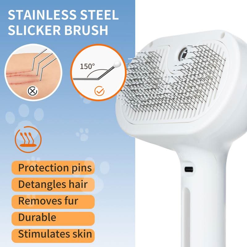 Brosse pour animaux avec effet de massage et bouton de nettoyage facile