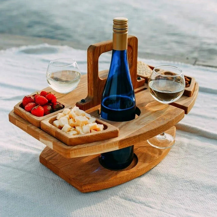 Table à Vin en Bois Portable pour Pique-Nique