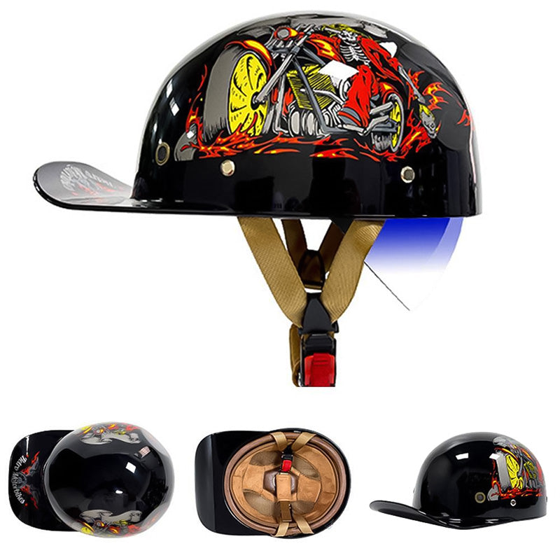 Casque de baseball pour moto homologué DOT