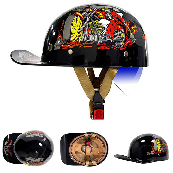 Casque de baseball pour moto homologué DOT