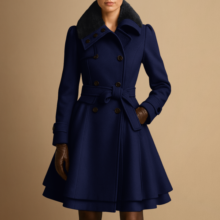 Manteau Femme Col en Fourrure | Ceinturé