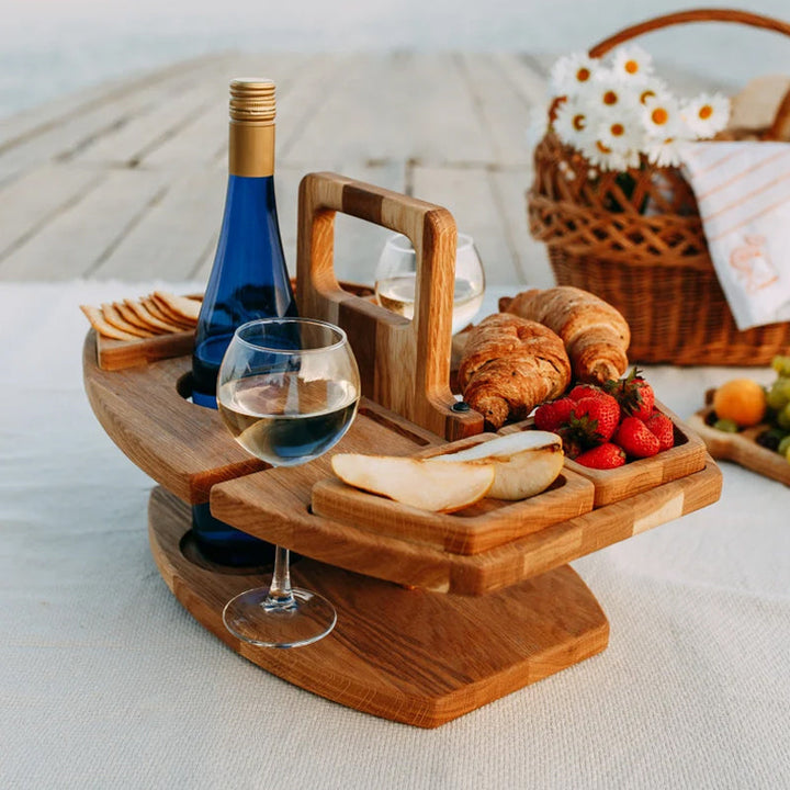 Table à Vin en Bois Portable pour Pique-Nique