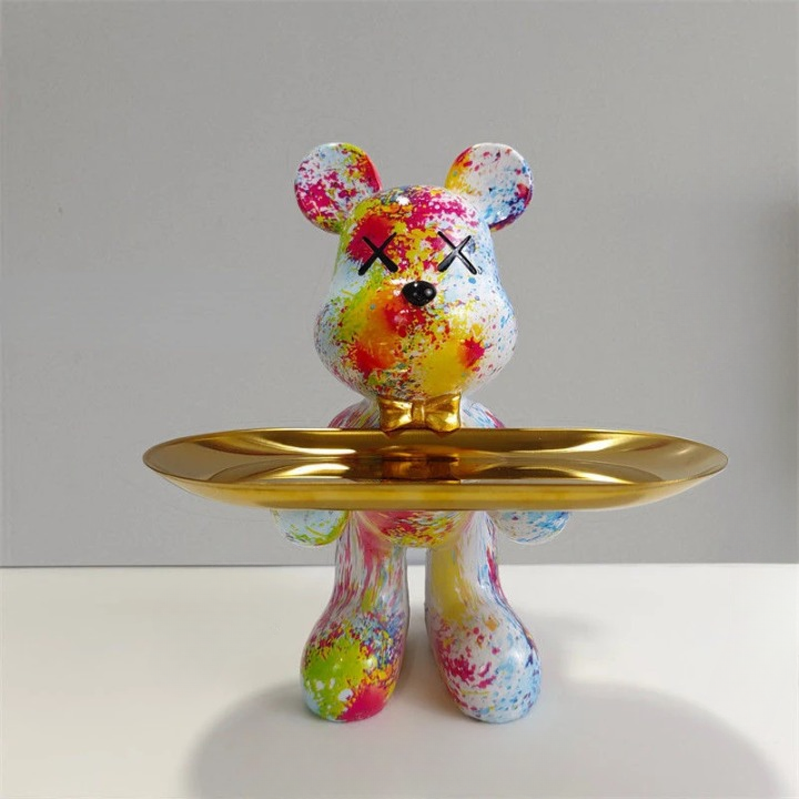Figurine en forme d'ours avec tiroir caché – Rangement charmant pour clés et petits objets