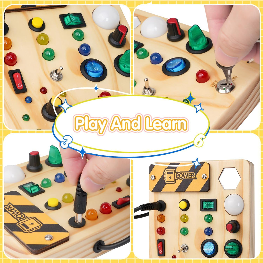 Tableau Montessori pour Tout-Petits avec 27 Lumières LED - Jouet Éducatif pour les 1-6 Ans