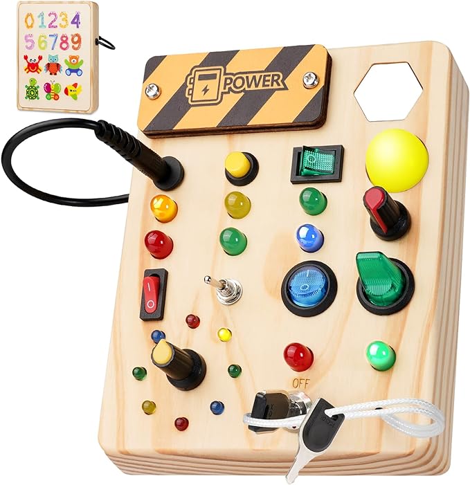 Tableau Montessori pour Tout-Petits avec 27 Lumières LED - Jouet Éducatif pour les 1-6 Ans